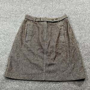 Vintage Country Shop Skirt Womens 8 Brown Wool Tweed Pockets Lined USA 90s